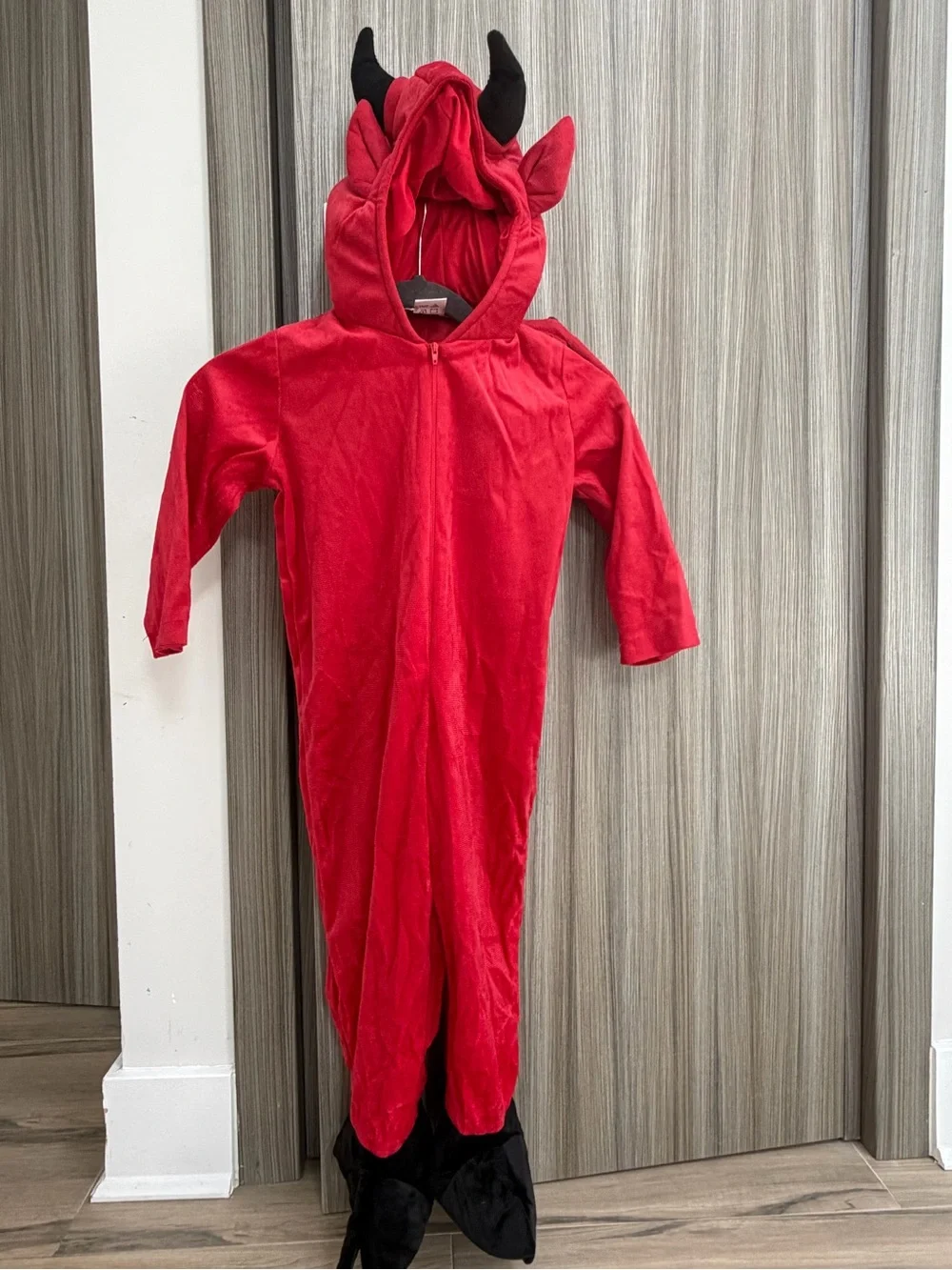 Toddler Red Devil Costume - Unbranded Plush Jumpsuit with Wings and Tail